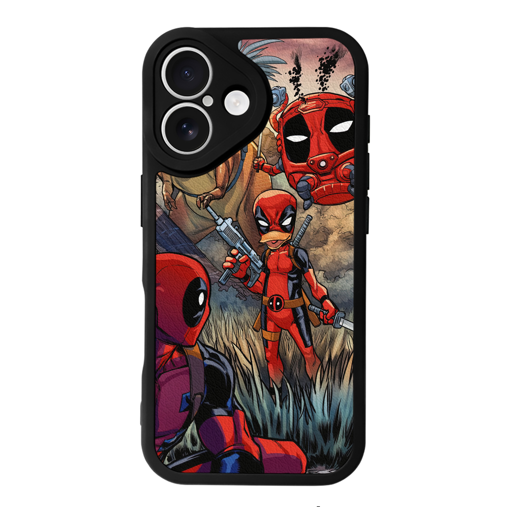 （画像用） Deadpool デッドプール 【iPhone 16シリーズ対応】シリコンスマホケース（レザー調） 材質：シリコン